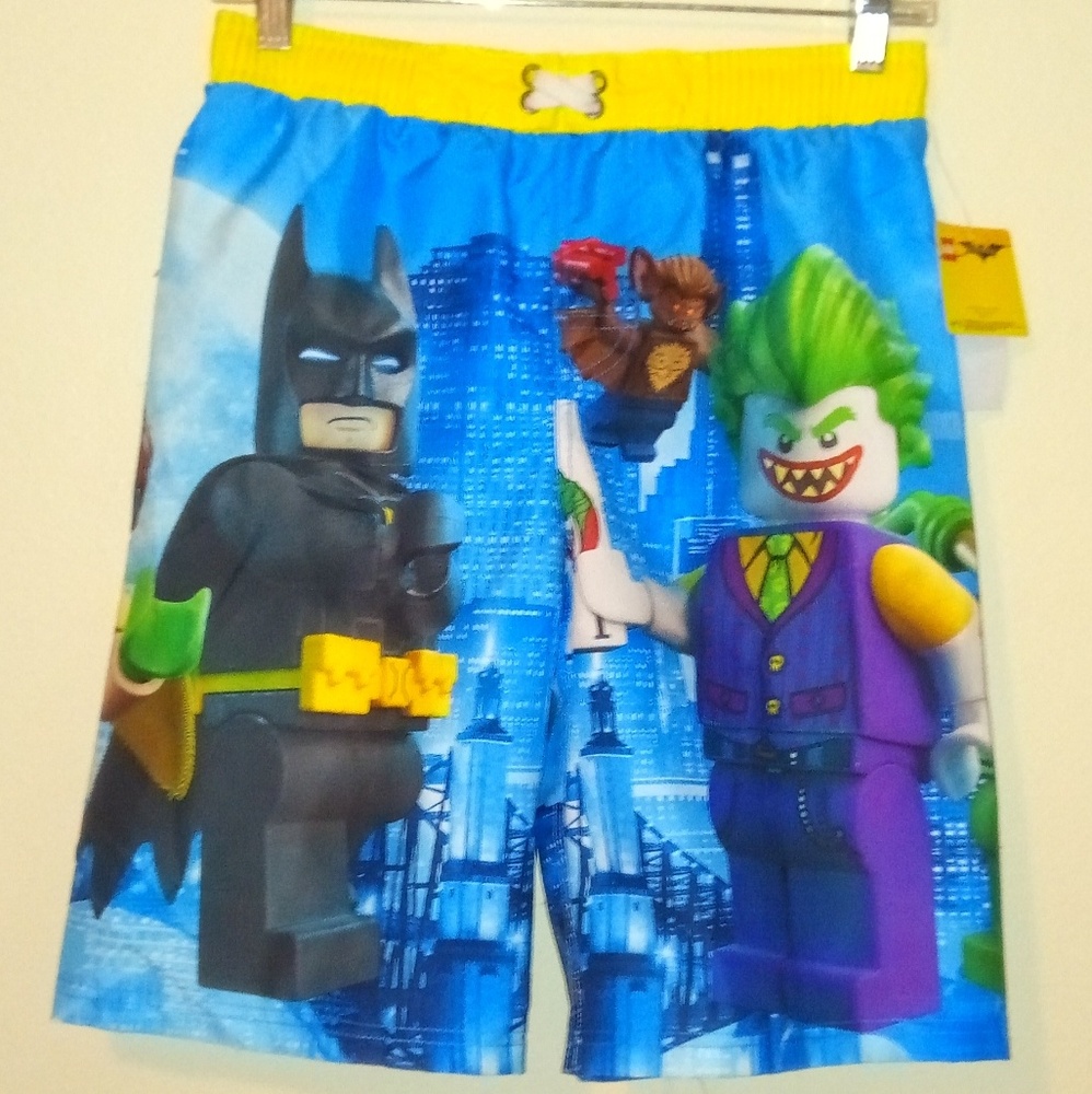 LEGO BATMAN ROBIN JOKER BANE RIDDLER SWIM  SHORTS